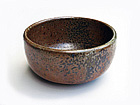 Rust Tea Bowl w/ Black Speckles